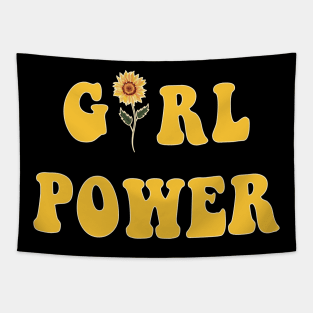 Girl Power - Groovy text with Sunflower Tapestry