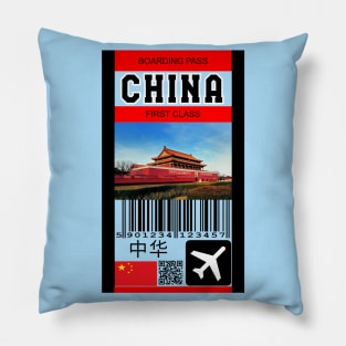 China first class boarding pass Pillow