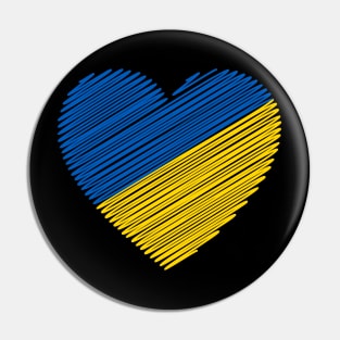 I Love Ukraine (blue and yellow heart) Pin