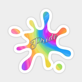 Pride Rainbow Paint Splatter Magnet