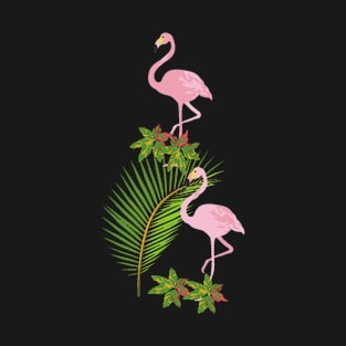 Flamingo and palm leaves T-Shirt