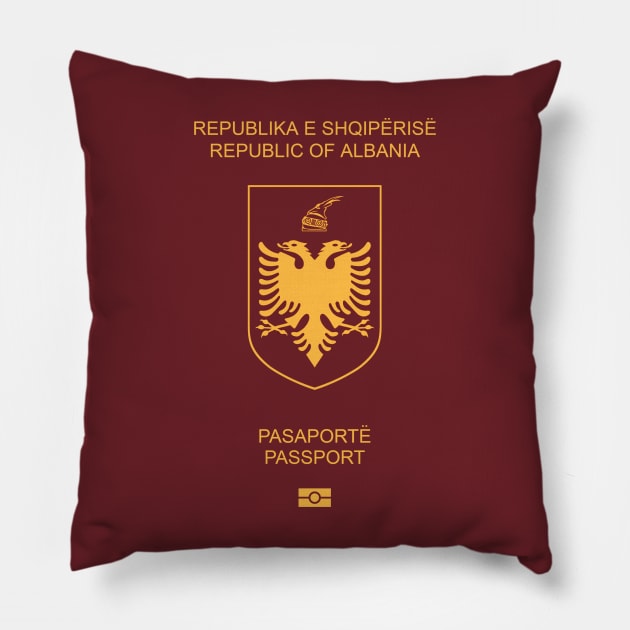 Albania passport Pillow by Travellers