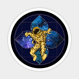 Sacred Geometry Leaping Astronaut Magnet