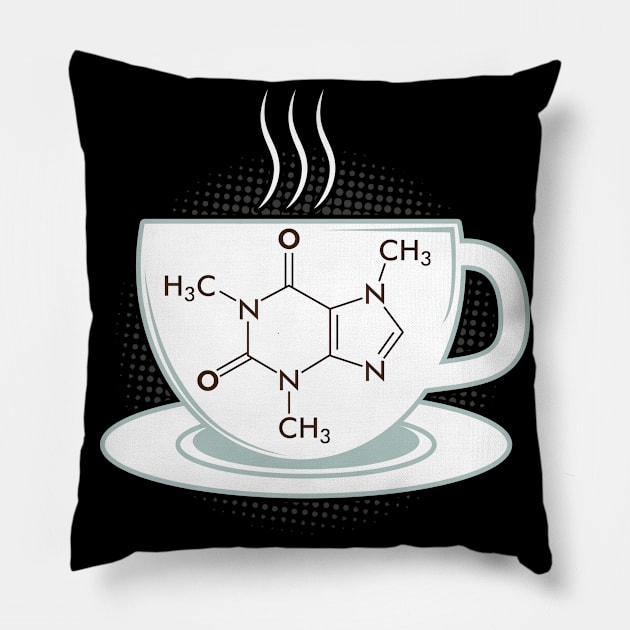 Chemistry Caffeine Molecule Pillow by Shiva121