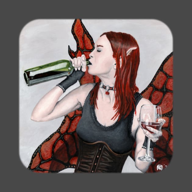 Fairytale Wine Lover Fantasy Artwork by Helms Art Creations