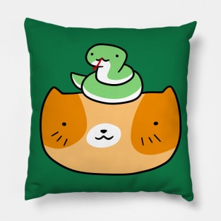 Cat Face and Snake Pillow