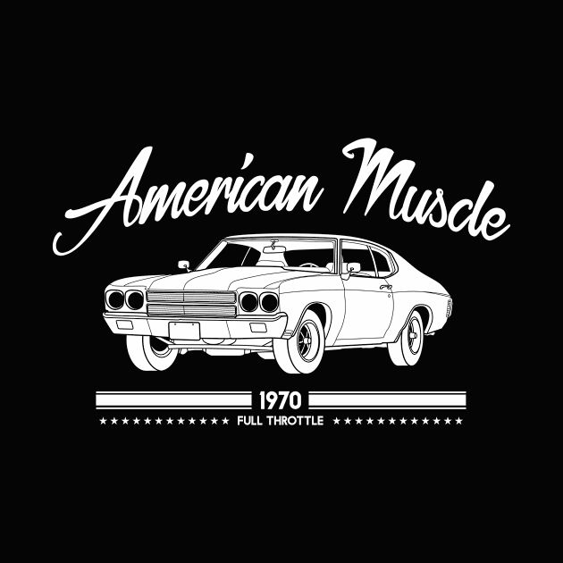 American Muscle Car 1970 Full Throttle by Drumsartco