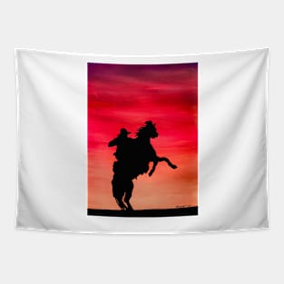 Cowboy Sunset Tapestry