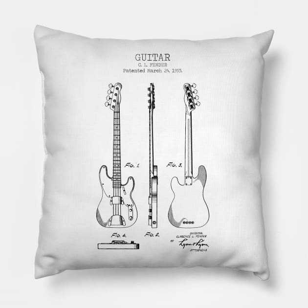 GUITAR patent Pillow by Dennson Creative