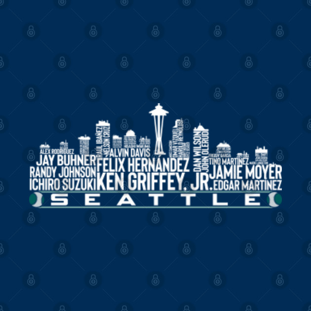 The legends Seattle city skyline of the Seattle baseball team - Seattle Baseball Skyline - Phone Case
