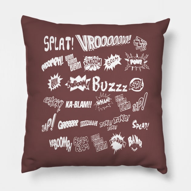 KABOOM -VROOOOOM - ZAP COOL Pillow by elzammar