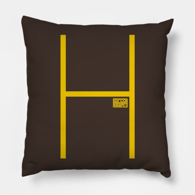 Letter H Simple Thin Clean Minimalist Line Initial Pillow by porcodiseno