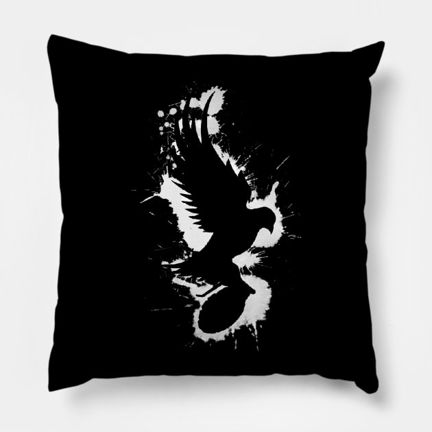 Dove and Grenade Splash Pillow by ZeroInUtero