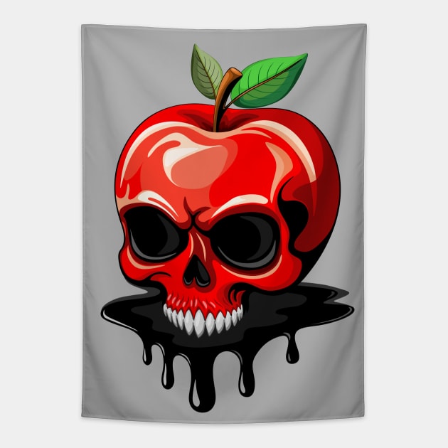 Skull Apple Poisoned Deadly spooky Fruit Tapestry by BluedarkArt