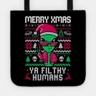 Alien Christmas - Funny Ugly Sweater Xmas Gift Tote