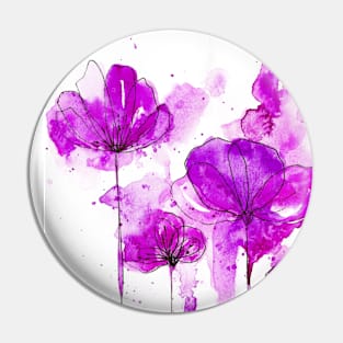 Abstract watercolor flowers Pin