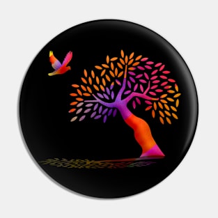 Tree & Bird Illustration Pin