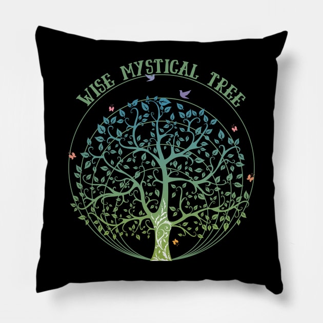 WISE MYSTICAL TREE Pillow by Sheer_Serenity