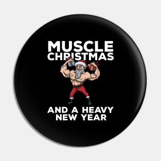 Workout Lifting Lifter Santa Claus Gym Christmas Fitness Pin