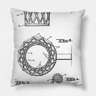 Basketball Net Vintage Patent Hand Drawing Pillow