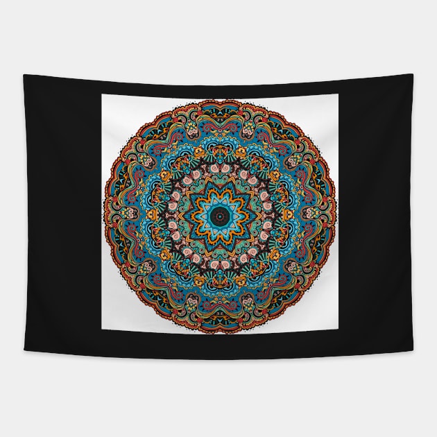 Trippy Mandala Tapestry by alexrow