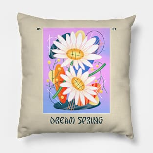 abstract surrealistic flower art Pillow