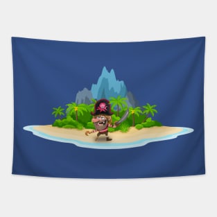 Desert island and pirate Tapestry