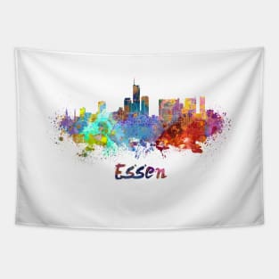 Essen skyline in watercolor Tapestry