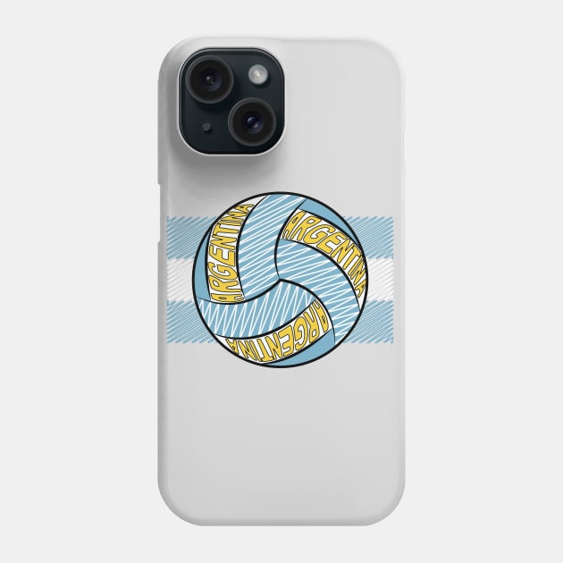 Argentina Volleyball Art Phone Case by Designoholic