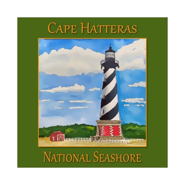 Lighthouse on Cape Hatteras National Seashore by WelshDesigns