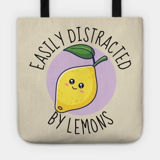 Easily Distracted By Lemons Funny Tote