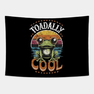 Toadally Cool Retro Cute Toad Pun Tapestry