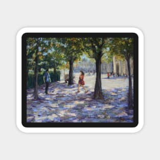 Walking near the Louvre, Paris Magnet