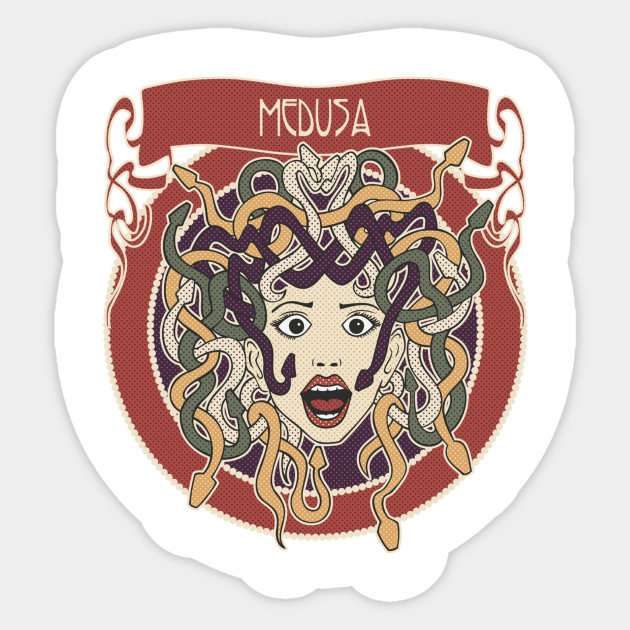 foolish medusa(purple) - Greek Mythology - Sticker | TeePublic