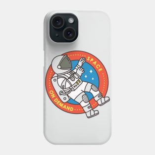 Cute Doodle of Astronaut Floating in Space Phone Case