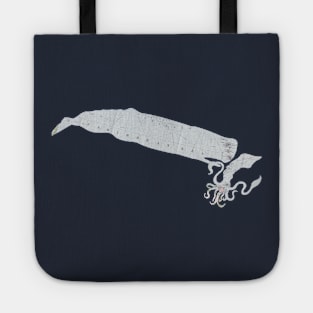 Sperm Whale battling giant squid cut from 1915 Caribbean Sea Tote