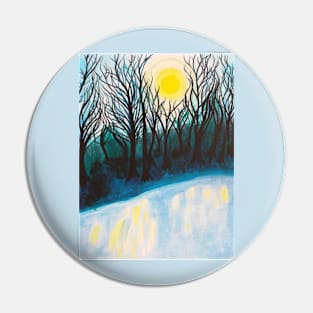 Winter sunset painting Pin