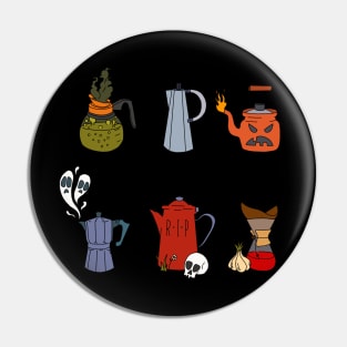 Halloween Coffee Pots Pin