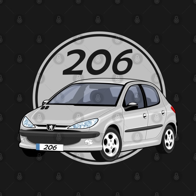 car peugeot 206 sporty cartoon vector grey by creative.z