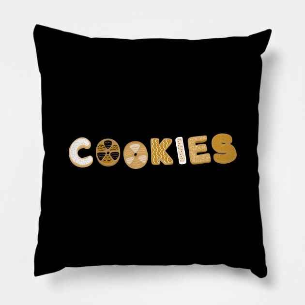 Christmas cookie shirt v4 Pillow by Just In Tee Shirts