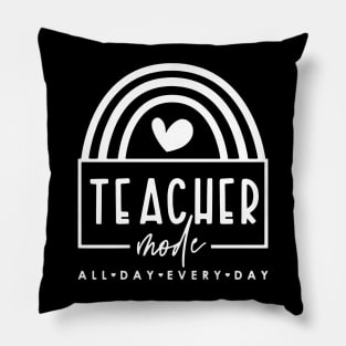 Funny Teacher Mode All Day Every Day Gift For Teacher Pillow