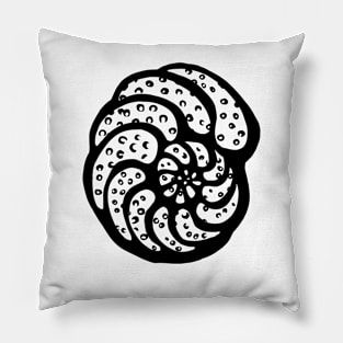 Foraminifera Planulina Black Pillow