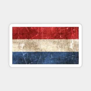 Vintage Aged and Scratched Dutch Flag Magnet