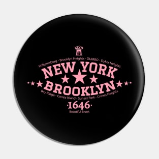 New York Brooklyn, Brooklyn Schriftzug, Brooklyn college style Logo Pin