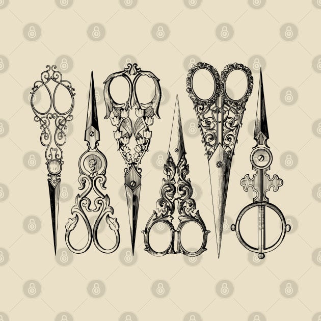 Picture of vintage scissors with incredible beauty handles. by tashashimaa