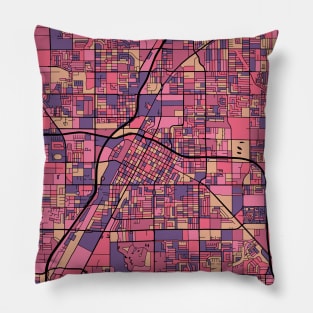 Las Vegas Map Pattern in Purple & Pink Pillow