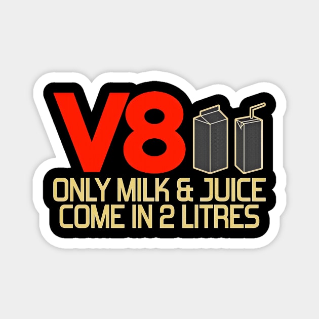 v8 turbo car Magnet by Working Mens College