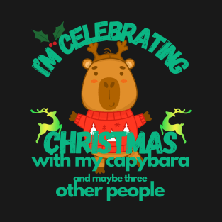 Celebrating Christmas With My Capybara 2 T-Shirt