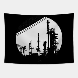 Building moon silhouette travel Tapestry