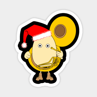 Santa Tuba Player Egghead Magnet